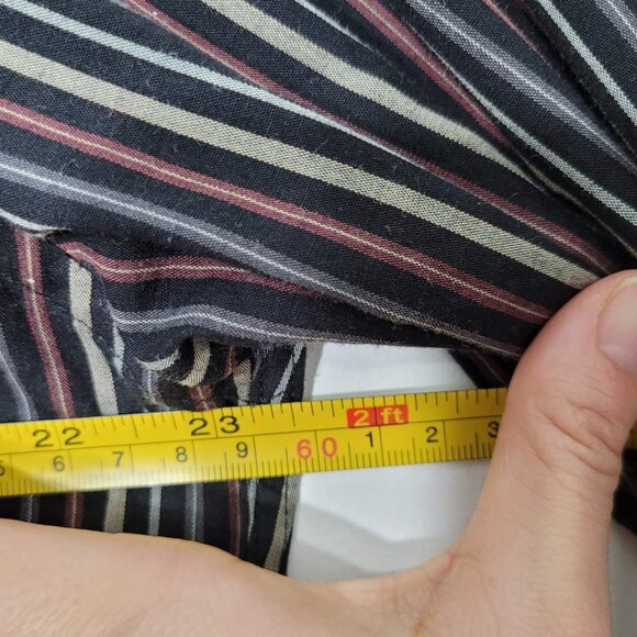 Retreat Men's Striped Poly-Cotton Blend Long Sleeve Button Down Shirt Size 40 - Picture 7 of 7